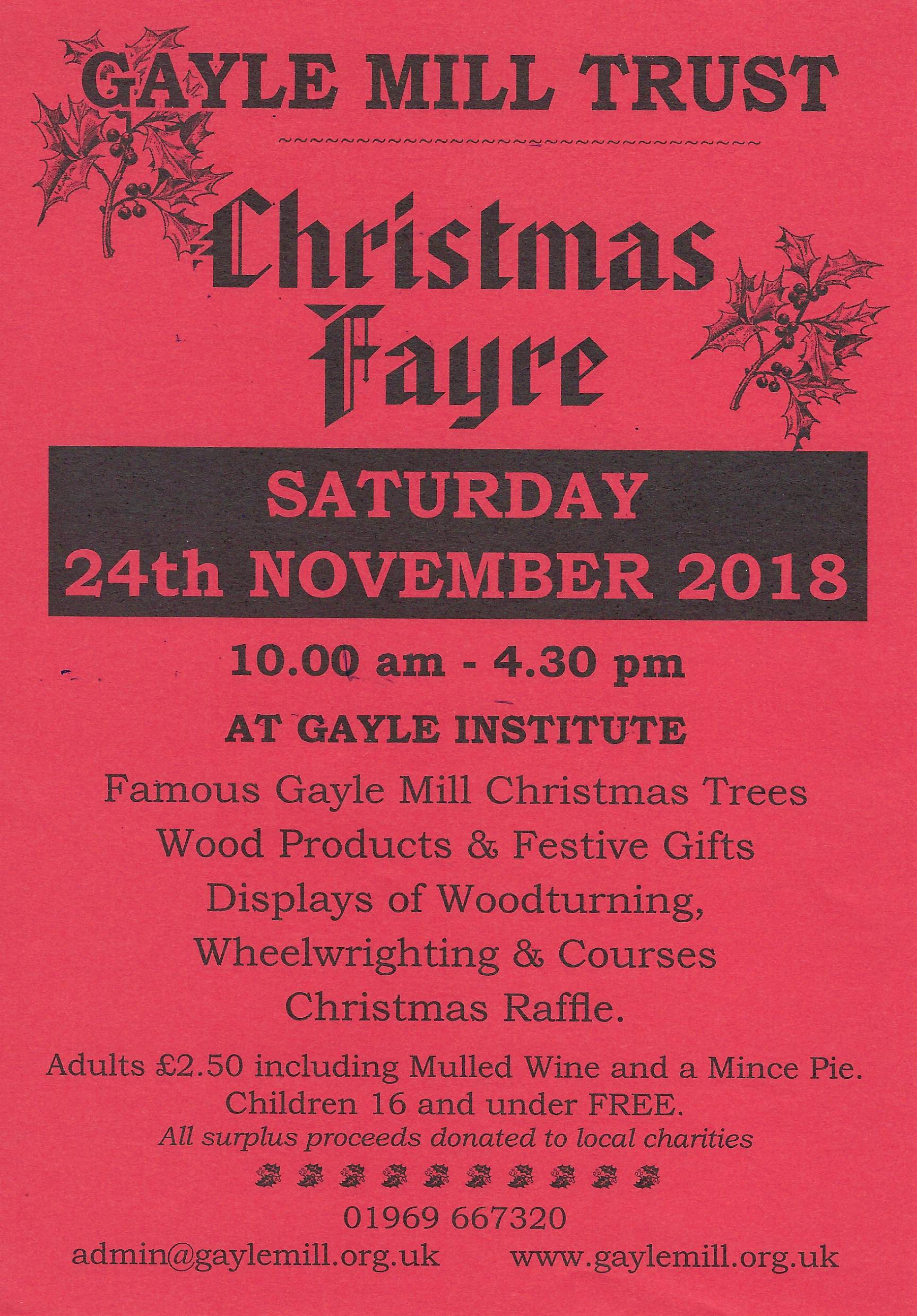Gayle Mill Christmas Fayre 2018